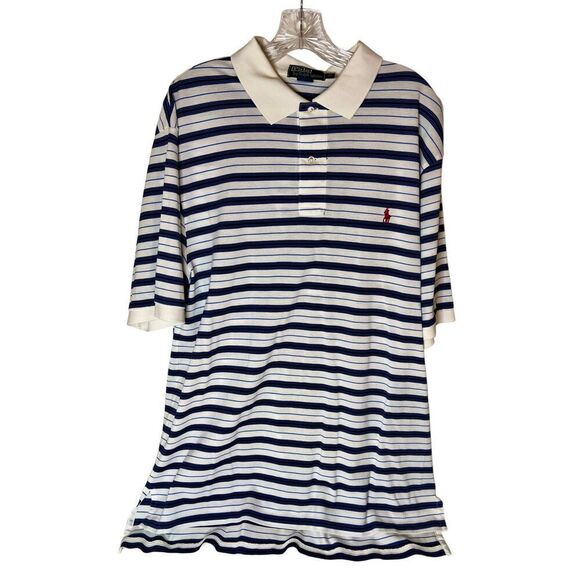 Polo by Ralph Lauren Mens Size XLT Blue Striped Polo Shirt - Picture 1 of 5